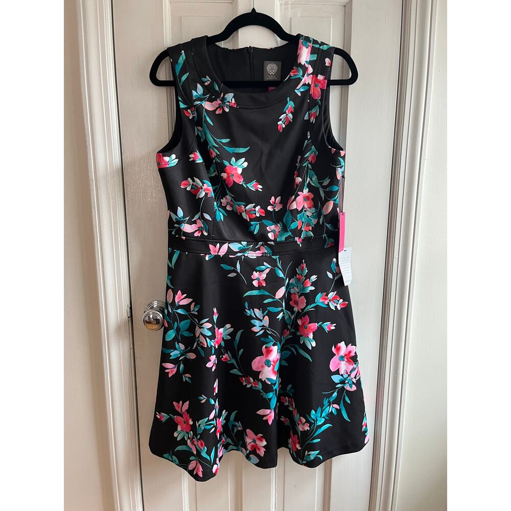 Vince Camuto Scuba Fit & Flare Midi Dress | Wrinkle-Resistant | Plus Size 14